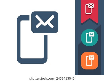 Smartphone Icon. Mobile Phone, Telephone, Text Message, Envelope, Email, E-mail, Texting. Professional, pixel perfect vector icon.