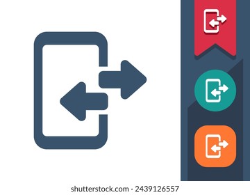 Smartphone-Symbol. Handy, Telefon, Pfeile, Telefonanruf. Professionelles, pixelperfektes Vektorsymbol.