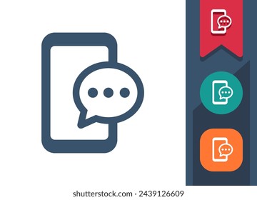 Smartphone-Symbol. Mobiltelefon, Telefon, Telefonanruf, Chatblase, SMS, SMS. Professionelles, pixelperfektes Vektorsymbol.