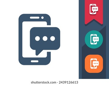 Smartphone-Symbol. Mobiltelefon, Telefon, Telefonanruf, Chatblase, SMS, SMS. Professionelles, pixelperfektes Vektorsymbol.