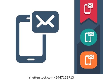 Smartphone-Symbol. Mobiltelefon, Telefon, SMS, Umschlag, E-Mail, E-Mail, SMS. Professionelles Symbol für perfekte Vektorgrafik.