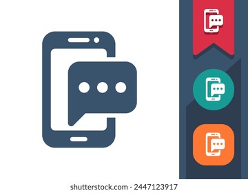 Smartphone-Symbol. Mobiltelefon, Telefon, Telefonanruf, Chatblase, SMS, SMS. Professionelles Symbol für perfekte Vektorgrafik.