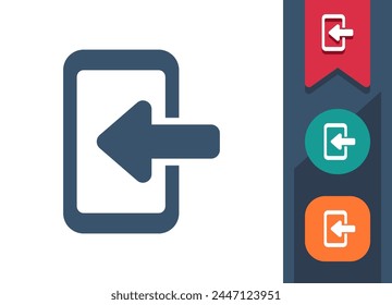 Smartphone-Symbol. Mobiltelefon, Telefon, Pfeil, Telefonanruf, SMS. Professionelles Symbol für perfekte Vektorgrafik.