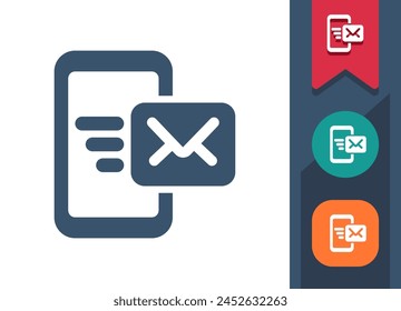 Smartphone-Symbol. Mobiltelefon, Telefon, SMS, Umschlag, E-Mail, E-Mail, SMS. Professionelles Symbol für perfekte Vektorgrafik.