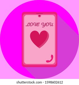 Smartphone icon , Mobile phone vector and love phone