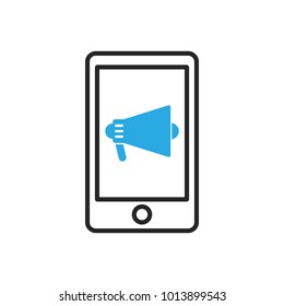 Smartphone Icon. Mobile Reading Aloud. Vector Illustration