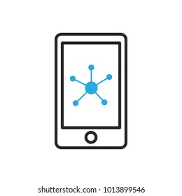 Smartphone icon. Mobile social networking. Vector illustration