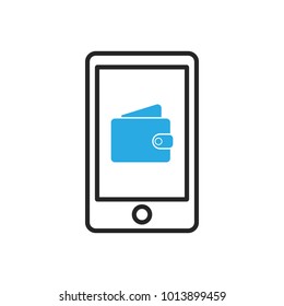 Smartphone icon. Mobile wallet. Vector illustration