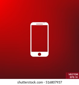 Smartphone Icon in a modern flat style. Silhouette. Modern technologies.