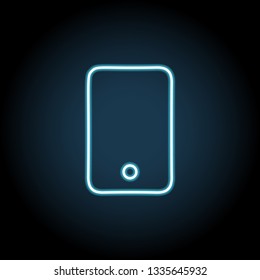 smartphone icon in neon style. Simple thin line, outline vector of web, minimalistic icons for UI and UX, website or mobile application