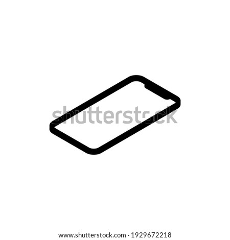 Smartphone icon with notch. 3d icon