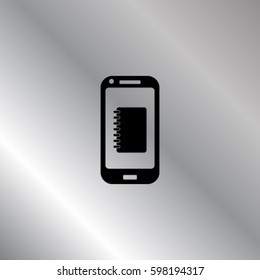 Smartphone  icon, notes vector illustration