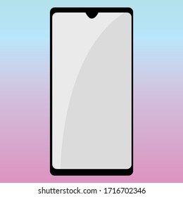 Smartphone icon on blue and pink background illustration. Icon of Mobile Phone, Handphone. Modern Handphone Symbol. vector EPS 10