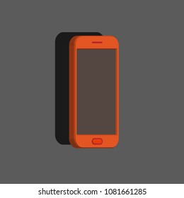 A smartphone icon on a gray background in 3d format. vector illustration