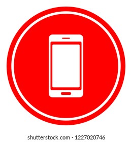 Smartphone Icon on red background. Vector illustrationEPS10.