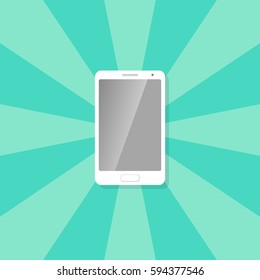 Smartphone icon on a retro background. Vector illustration.