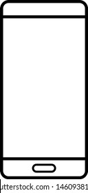 Smartphone icon on white background, white screen for adding text, smartphone vector illustration. 