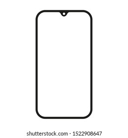 Smartphone icon on white background vector illustration. Flat Icon Mobile Phone, Handphone.