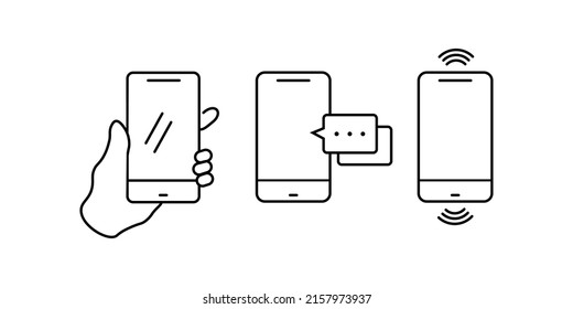 Smartphone icon on white background illustration. Flat Icon Mobile Phone, Handphone. Modern Handphone Symbol.