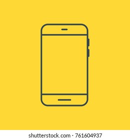 
Smartphone icon on yellow background. Modern simple flat device sign. Vector illustration.