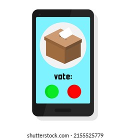 Smartphone icon and online voting.