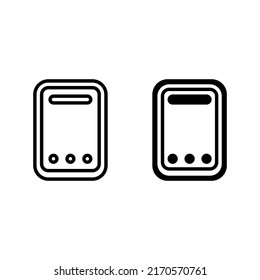 smartphone icon with outline and solid line style. Suitable for website design, logo, app and ui.