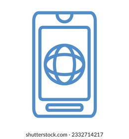 smartphone icon. outline style isolated on white background