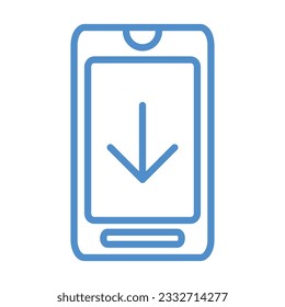 smartphone icon. outline style isolated on white background