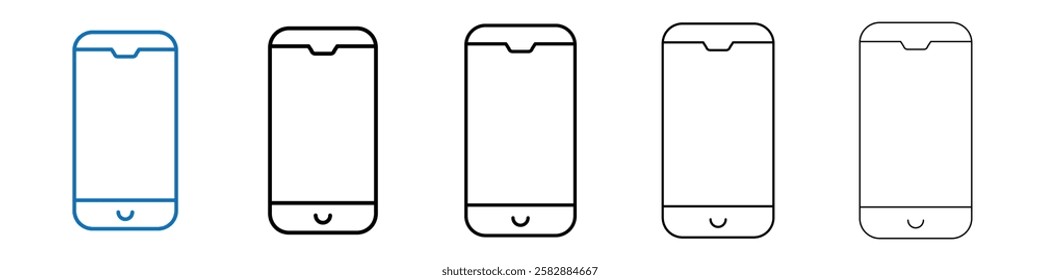 Smartphone icon Outline vector logo for web ui