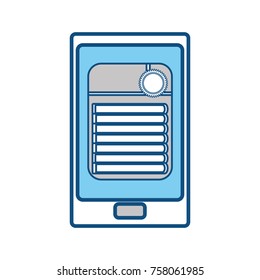 smartphone icon over white background vector illustration
