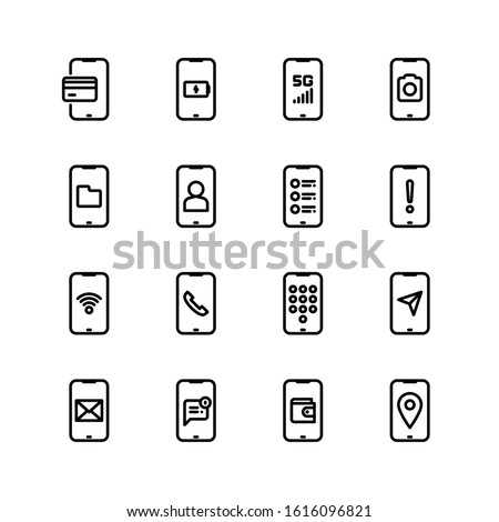 Smartphone Icon Pack Line Vector Set