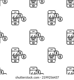 smartphone icon pattern. Seamless smartphone pattern on white background.