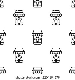 smartphone icon pattern. Seamless smartphone pattern on white background.