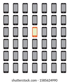 smartphone icon pattern, vector illustration, white background

