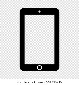 Smartphone icon. Phone icon. Black on transparent background.