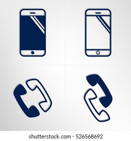 Smartphone icon, phone icons set, telephone symbol, - vector illustration in trendy flat style