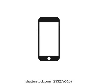 smartphone icon. phone vector with blank white screen isolated on white background. smartphone icon of glyph style design. Web, App design infographics. Trendy Flat vector template. eps 10.