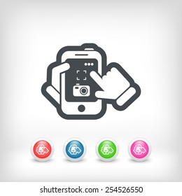 Smartphone icon. Photographing.