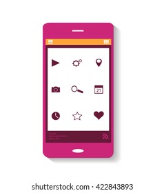 Smartphone icon pink theme