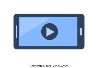 Smartphone icon with play sign or video player. Social media symbol. Vector icon mobile phone. Play button vector icon