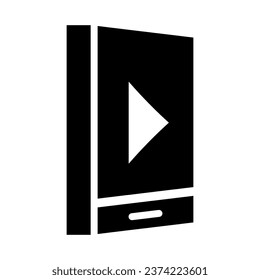 
Smartphone icon with play sign or video player. Social media symbol. Vector icon mobile phone. Play button vector icon. Smartphone vector isolated on white background. 
