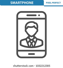 Smartphone Icon. Professional, pixel perfect icons optimized for both large and small resolutions. EPS 8 format. 12x size for preview.