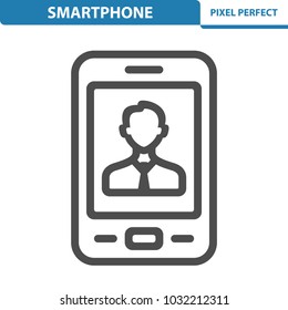 Smartphone Icon. Professional, pixel perfect icons optimized for both large and small resolutions. EPS 8 format. 12x size for preview.