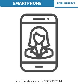 Smartphone Icon. Professional, pixel perfect icons optimized for both large and small resolutions. EPS 8 format. 12x size for preview.