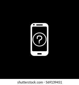 Smartphone icon with a question, support vector illustration