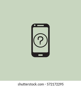 Smartphone icon with a question, support vector illustration