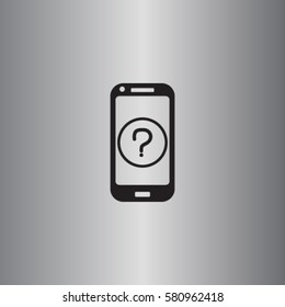 Smartphone icon with a question, support vector illustration