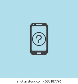 Smartphone icon with a question, support vector illustration