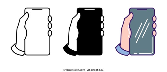 Smartphone icon represented by Smartphone Line, Filled, Color style.