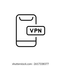Smartphone icon representing virtual private network connection service
